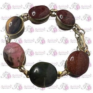 1940s scarab bracelet EGYPTIAN STYLE real gem stone healing crystals rare